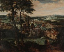 Landscape with Road to Emmaus. Creator: Gassel, Lucas (ca. 1490-1568).