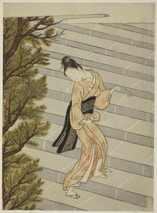 Climbing the steps one hundred times, c. 1765. Creator: Suzuki Harunobu.
