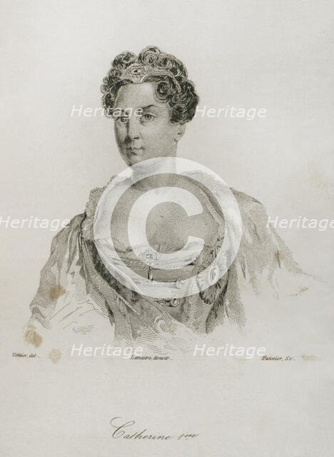 Catherine I of Russia (1684-1727), 1839.  Creators: Augustin François Lemaitre, Pannier.