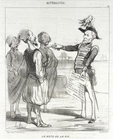 La Note ou la Vie, 1850. Creator: Honore Daumier.
