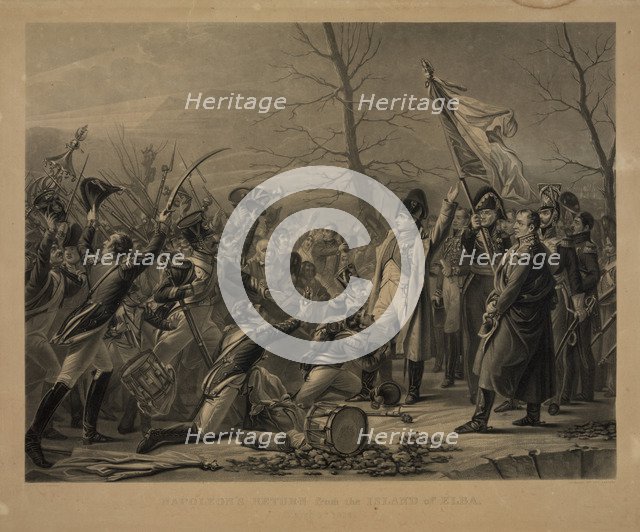 Napoleon Returning from the Island of Elba on March 7, 1815. Artist: Sanders, George (1837-1866)