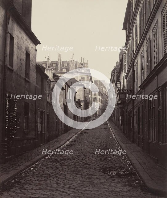 Rue Neuve-Coquenard (from the Rue Lamartine), 1870s. Creator: Charles Marville.