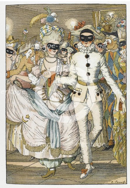 Illustration for book Le Livre de la Marquise. Artist: Somov, Konstantin Andreyevich (1869-1939)