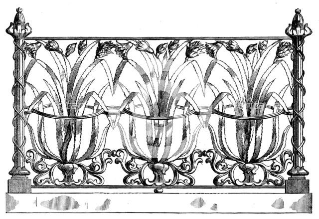 The International Exhibition: drawing-room balcony panel by W. Roberts..., 1862. Creator: Unknown.