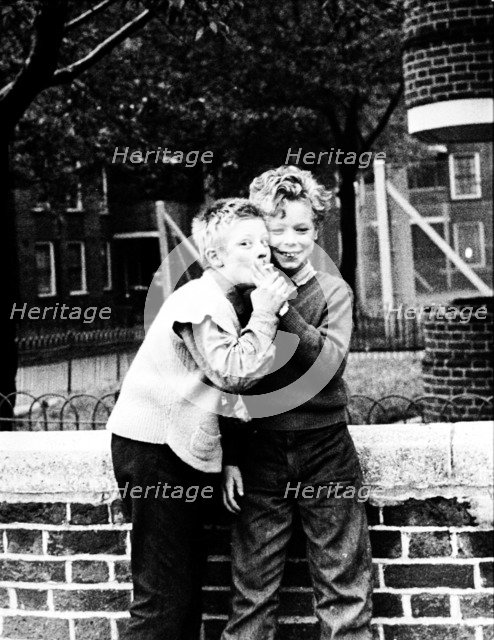 Boys smoking a cigarette, north-west London, 1967. Artist: Henry Grant