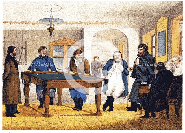 The Billiard Room, Early 19th cen.. Artist: Anonymous  