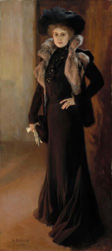 Portrait of the opera singer Aino Ackté (1876-1944), 1901. Creator: Edelfelt, Albert Gustaf Aristides (1854-1905).