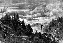 The great forest fires in America: view near Fox River, 1871. Creator: Unknown.