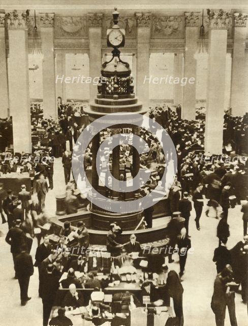 The Lutine Bell in the Underwriting Room at Lloyd's of London, 1933, (1935).  Creator: Unknown.
