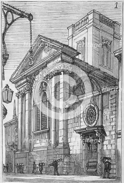 View of the east end of St Dionis Backchurch from Lime Street, City of London, 1860. Artist: Anon