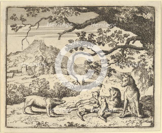 Renard Receives a New Citation from the Badger, 1650-75. Creator: Allart van Everdingen.