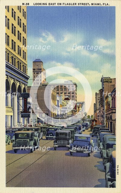 Flagler Street, Miami, Florida, USA, 1937. Artist: Unknown