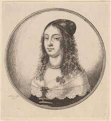Lady with Ribbons on Curls, 1646. Creator: Wenceslaus Hollar.