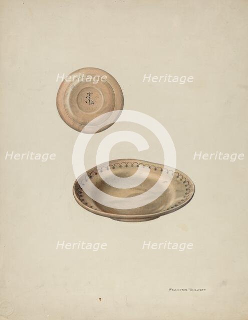 Plate Treen, 1938. Creator: Wellington Blewett.