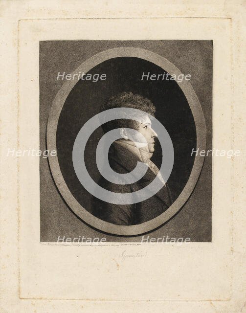 Portrait of the conductor and composer Gaspare Spontini (1774-1851). Creator: Quenedey, Edmé (1756-1830).