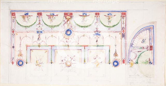 Design for a Painted Ceiling, 1825-75. Creator: Anon.