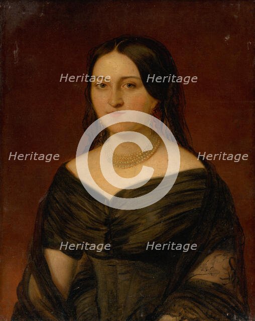 Portrait of a Lady in a Dark Dress, 1860-1870. Creator: Unknown.