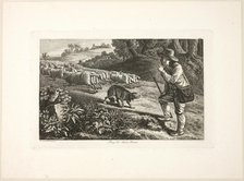 Arcadian Shepherd Boy and His Flock of Sheep, 1810. Creator: Heinrich Reinhold.
