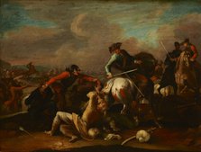 Skirmish with the Turks, 18th century. Creator: Wenzel Ignaz Prasch.