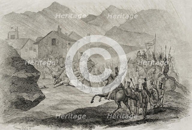 First Carlist War, (1833-1840): Battle of Nazar and Asarta, 29 December 1833, (1842).  Creator: Unknown.