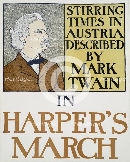 Stirring Times in Austria Described by Mark Twain in Harper's March, c1898. Creator: Edward Penfield.
