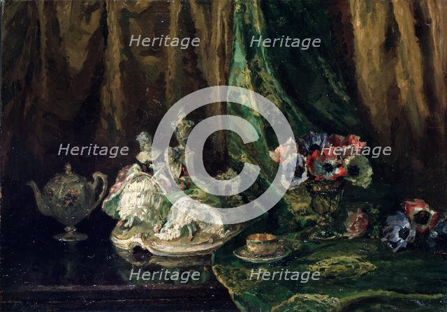 'Still Life with Porcelain and Flowers', 20th century.  Artist: Max Müller