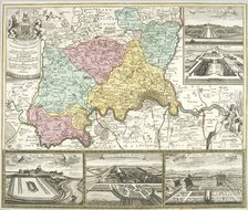 Map of London and surrounding counties, 1710. Artist: Anon