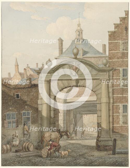 View through a gate in Dordrecht, 1819. Creator: Johannes van Lexmond.