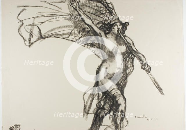 The Republic Calls Us..., plate fifteen from Actualités, 1915. Creator: Theophile Alexandre Steinlen.