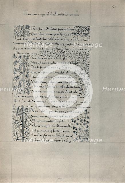 'Page from "The Story of the Dwellers of Eyr", 1871. Creator: William Morris.