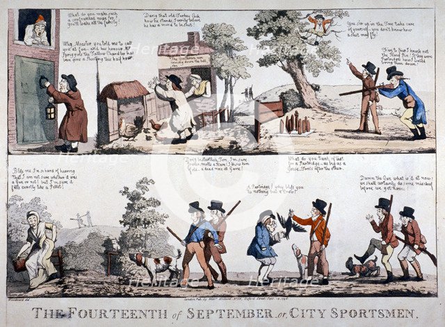 'The fourteenth of September or, City sportsmen', 1798. Artist: Anon