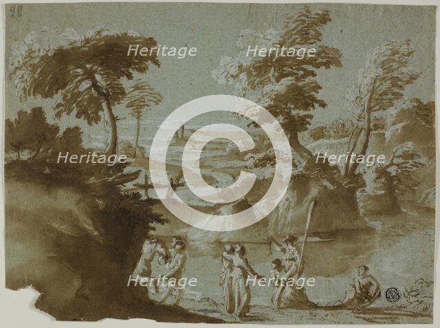 River Landscape with Boating Party, n.d. Creator: Unknown.