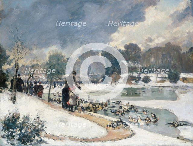 Ducks in Bois de Boulogne - December 1879. Creator: Emile Antoine Guillier.