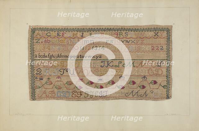 Embroidery Sampler, c. 1937. Creator: Elzy. J. Bird.