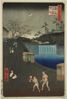 Aoi Slope, Outside Tora Gate (Toranomon-soto Aoizaka), from the series "One Hundred..., 1857. Creator: Ando Hiroshige.