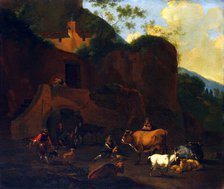Peasants and Cattle, 17th century?  Creator: Nicolaes Berchem.