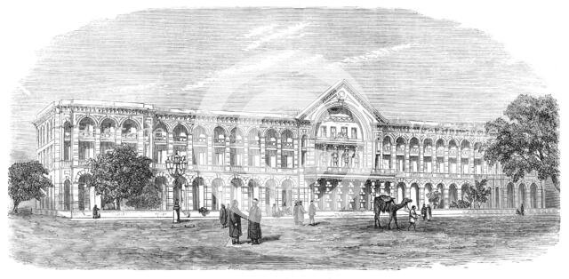 New hotel at Cairo, erected by the Oriental Hotels Company, 1871. Creator: Unknown.