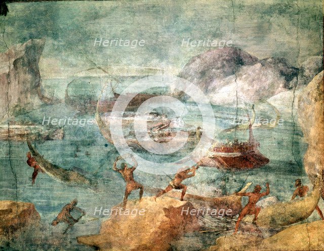 Ulysses and his fleet attacked by Lestrygonians'.