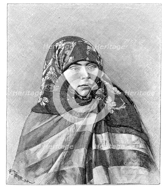 A woman of Brussa, Turkey, 1895.Artist: Henri Thiriat