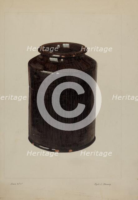 Jar, c. 1938. Creator: Clyde L. Cheney.