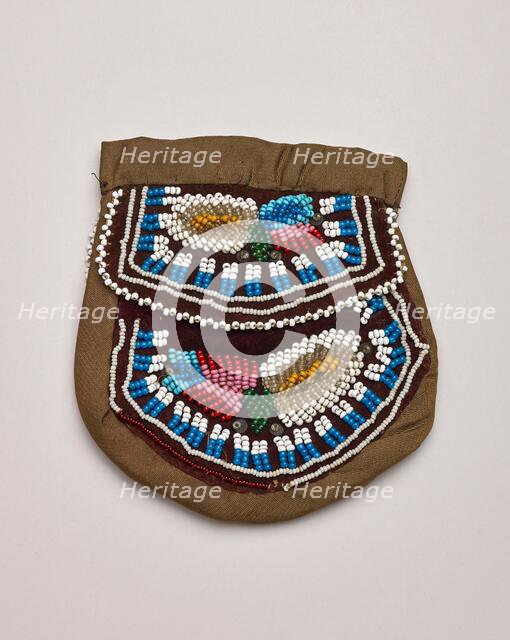 Bag With Stylized Floral Design, 1870-1910. Creator: Unknown.