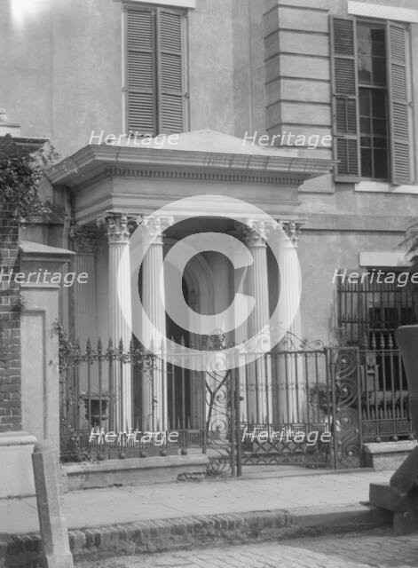 Facade of a multi-story house, New Orleans or Charleston, South Carolina, between 1920 and 1926. Creator: Arnold Genthe.