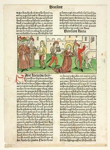 The Martyrdom of Saint Lucy from Heiligenleben, Sommerteil (Lives...1488...assembled 1929. Creators: Unknown, Anton Koberger, Jacobus de Voragine, Wilhelm Ludwig Schreiber.