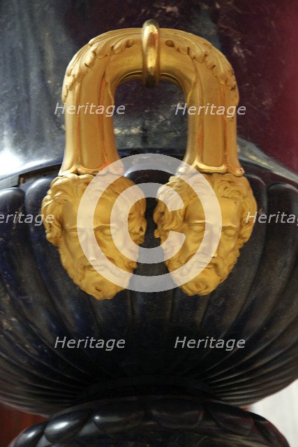 Lapis lazuli and gilt-bronze vase, Ekaterinburg faceting factory, Russia, 1845. Artist: Ekaterinburg faceting factory