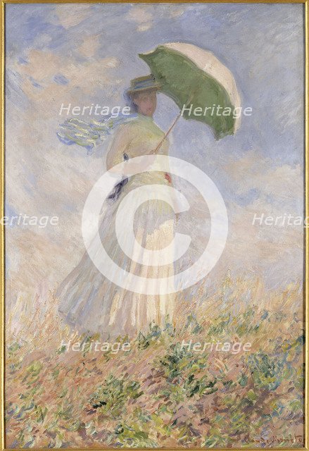 Woman with a Parasol (Essai de figure en plein air (vers la droite).