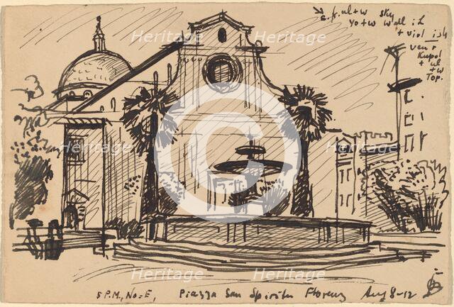 Piazza S. Spirito, Florence, 1912. Creator: Oscar Bluemner.