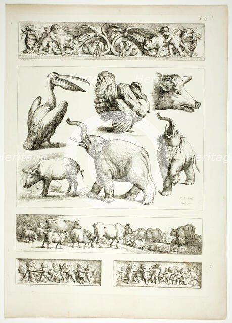 Plate 34 of 38 from Oeuvres de J. B. Huet, 1796–99. Creator: Jean Baptiste Marie Huet.