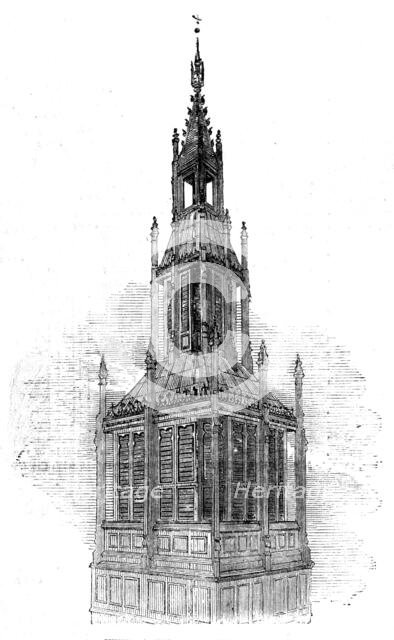 The New Houses of Parliament - Ventilating Shaft, River Front, 1854. Creator: Unknown.