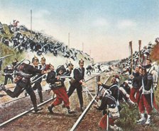 Storming of the railway embankment at Nuits by the Badeners, 18 December 1870, (1936). Creator: Unknown.