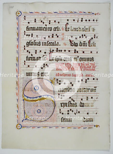 Manuscript Leaf with Initial S, from an Antiphonary, German, second quarter 15th century. Creator: Unknown.